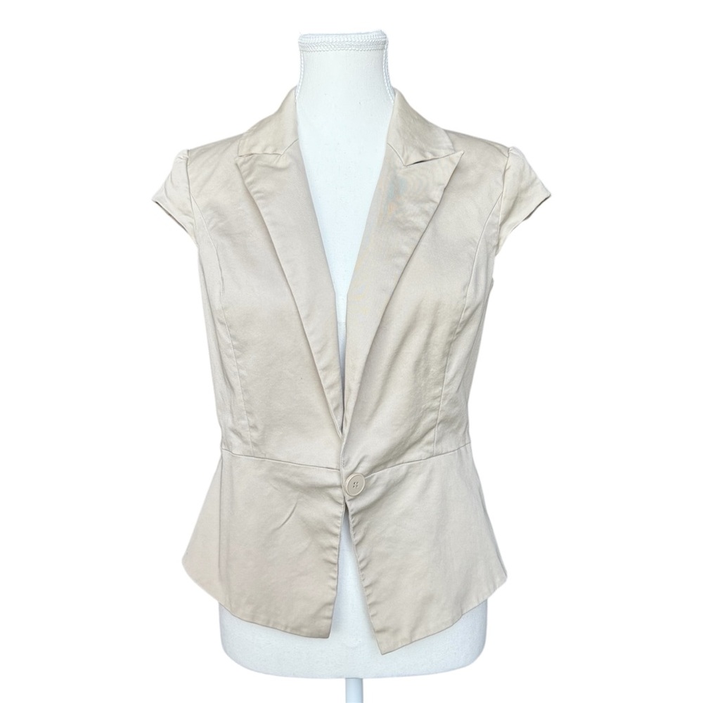 New York & Co Cream Collared Blazer